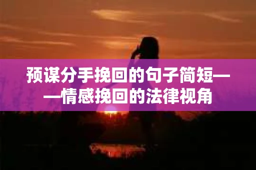 预谋分手挽回的句子简短——情感挽回的法律视角