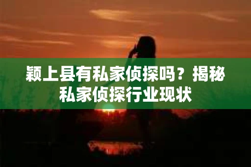颖上县有私家侦探吗？揭秘私家侦探行业现状
