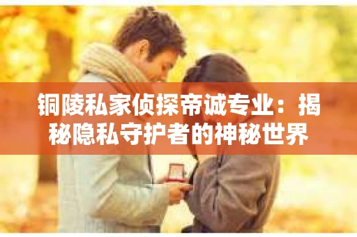铜陵私家侦探帝诚专业：揭秘隐私守护者的神秘世界