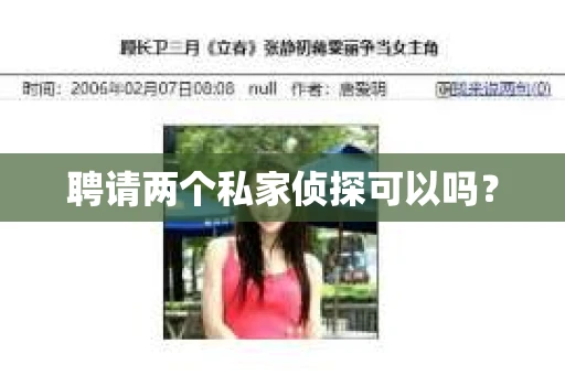聘请两个私家侦探可以吗？