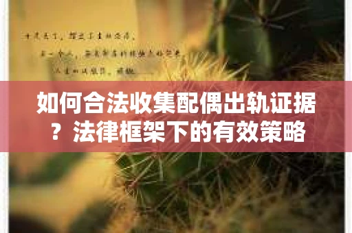 如何合法收集配偶出轨证据？法律框架下的有效策略