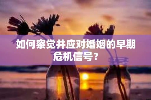 如何察觉并应对婚姻的早期危机信号？